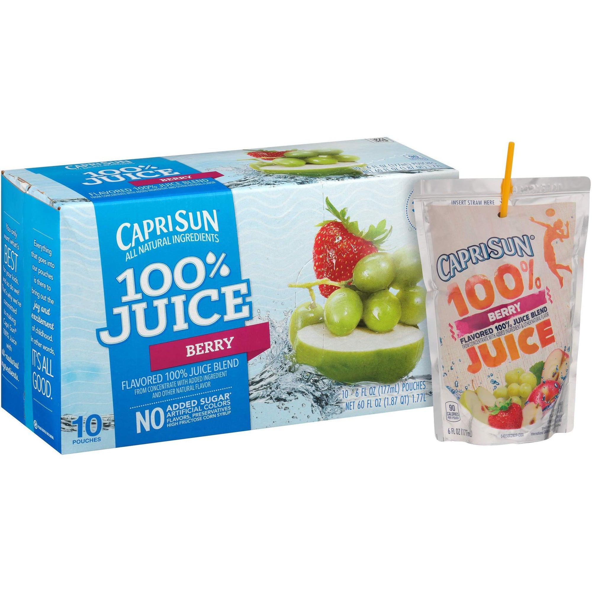 Capri Sun 100% Juice Pouch, 10 Ct