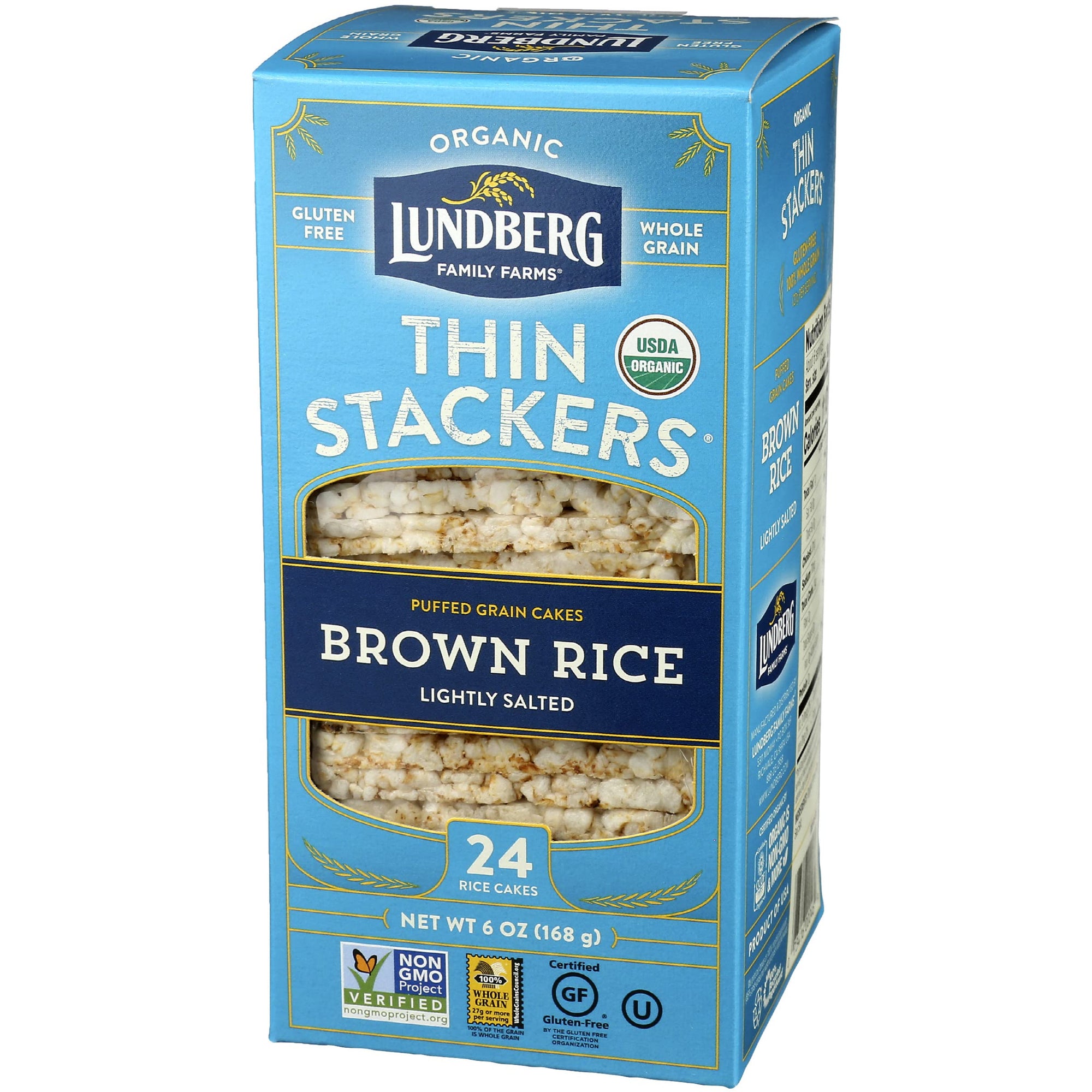Lundberg Thin Stackers Brown Rice Lightly Salted, 6 Oz