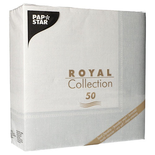 Papstar Royal Collection Napkins Linum - White 40x40cm 50pk