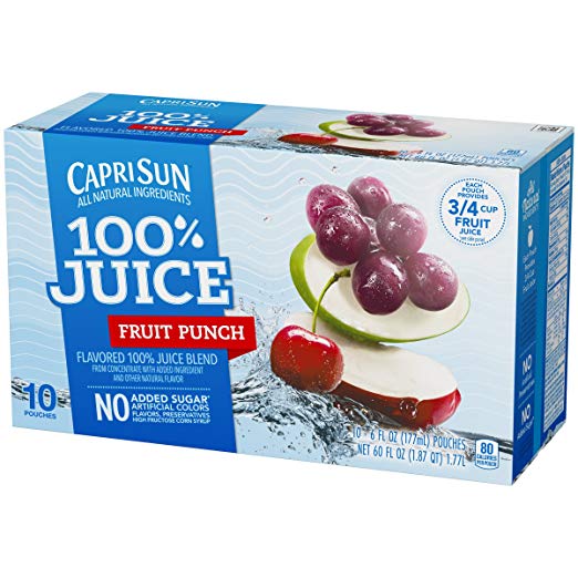 Capri Sun 100% Juice Pouch, 10 Ct