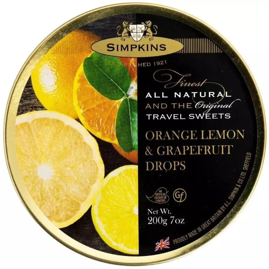 £☆£ Simpkin's Orange, Lemon & Grapefruit Travel Sweets Tin, 200g