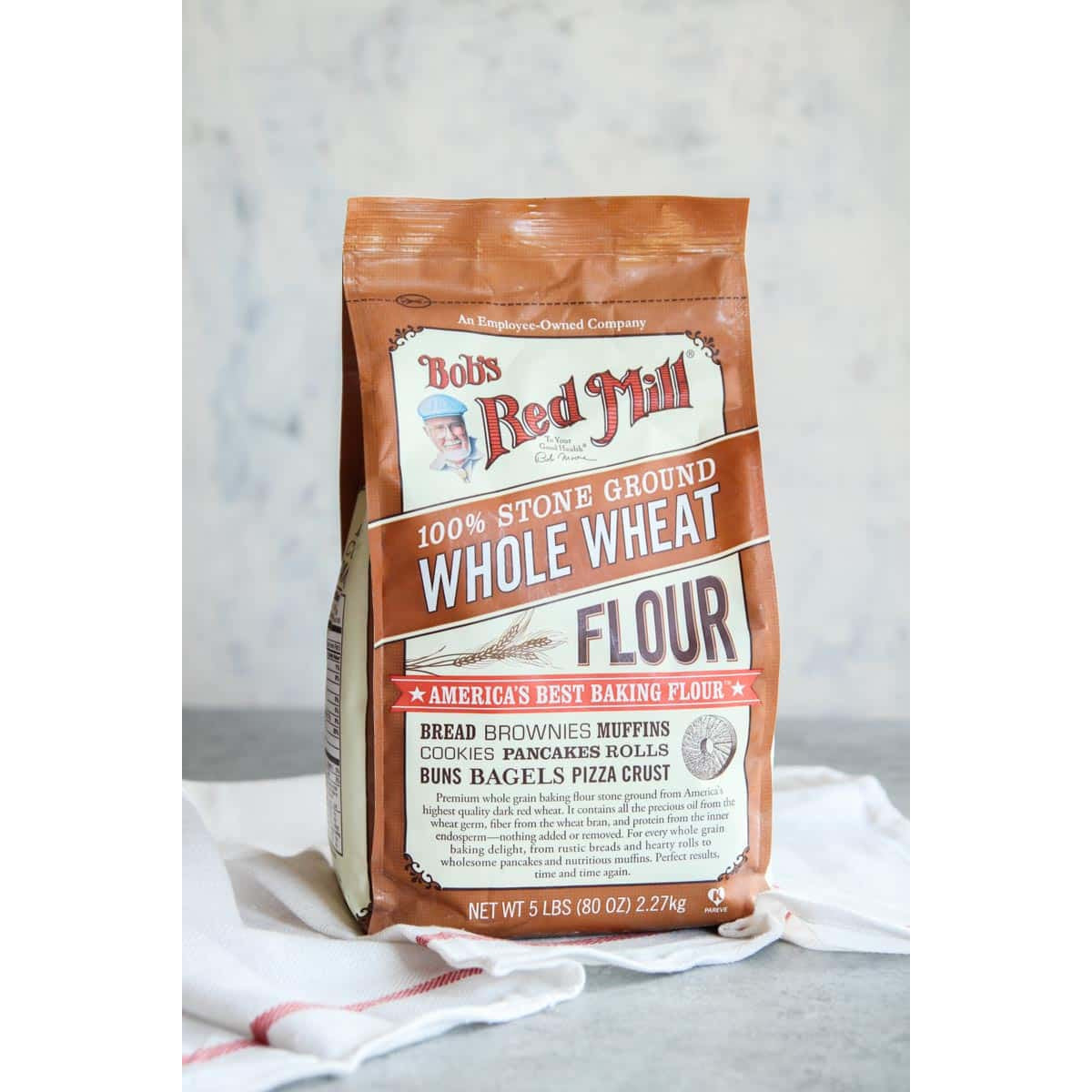 Bob's Red Mill Stone Ground Whole Wheat Flour, 5 Lbs