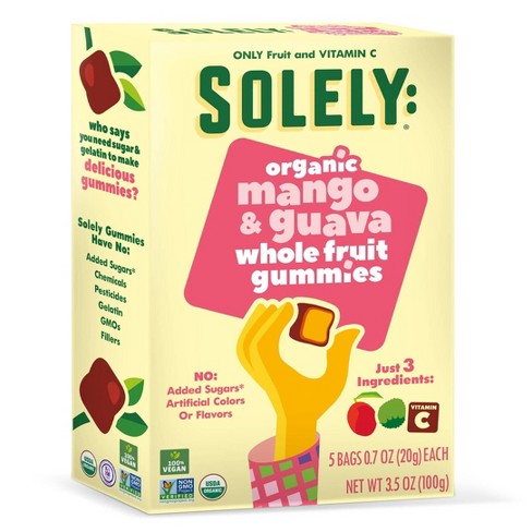 Solely Organic Mango & Guava Whole Fruit Gummies, 5 Ct, 3.5 Oz