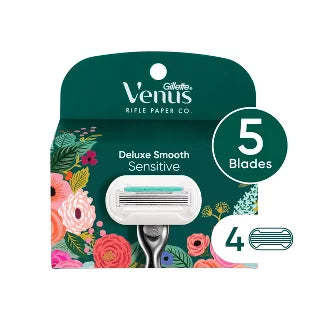 Gillette Venus Rifle Paper Co Deluxe Smooth Sensitive Cartridges, 4 Ct