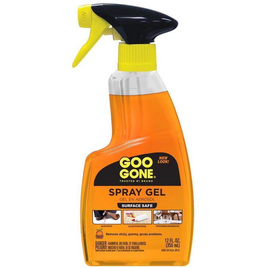 Goo Gone Fresh Citrus Scent Cleaner Gel Spray, 12 Fl Oz