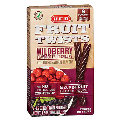 H-E-B Wildberry/Strawberry Fruit Twists, 18 Ct