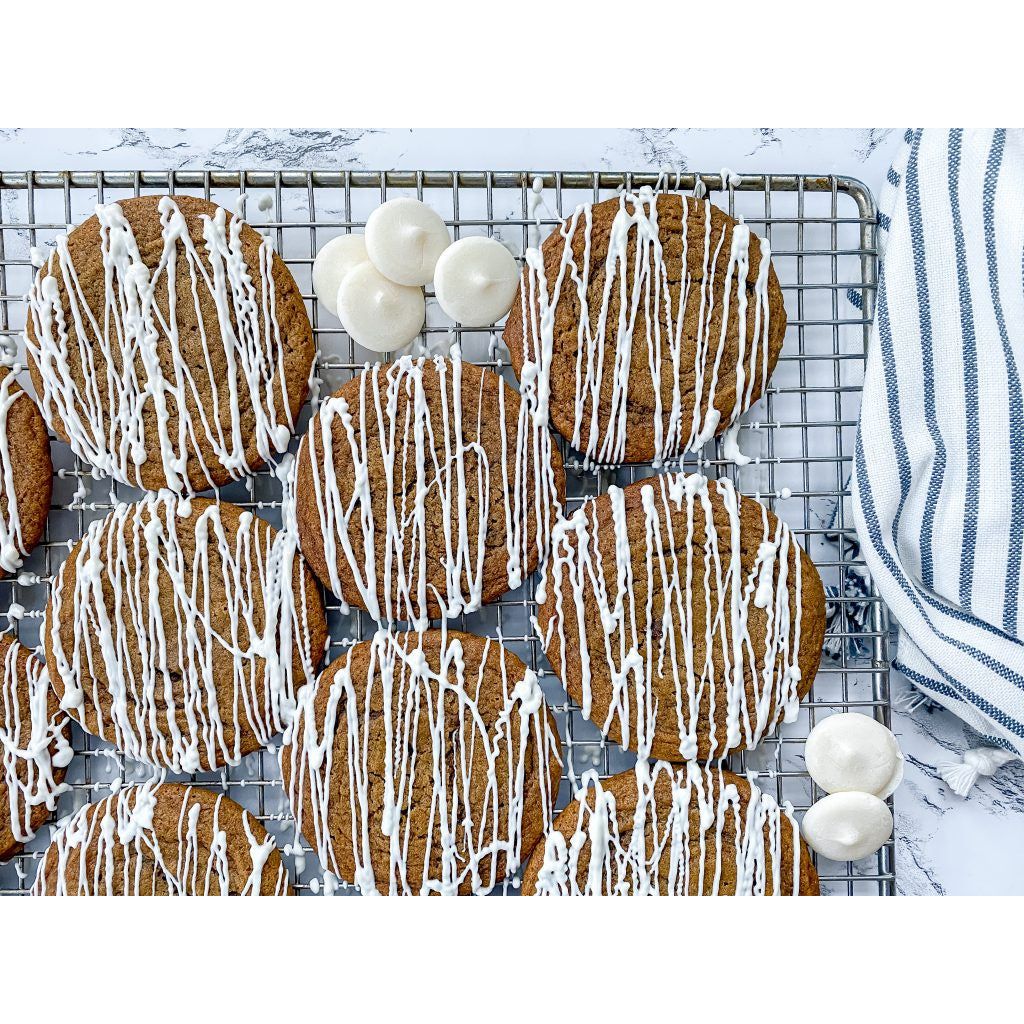 Molasses Cookies w/ White Chocolate Drizzle, 2 Dozen, Business Pre-order