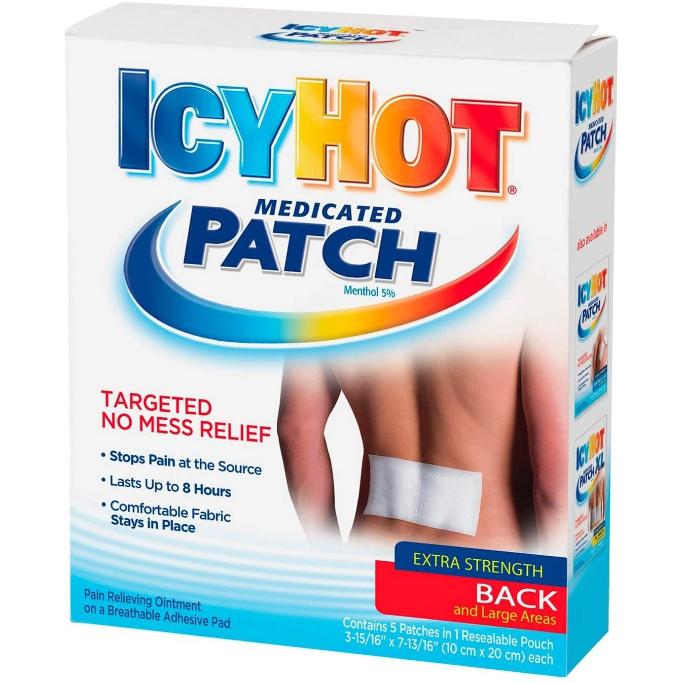 Icy Hot Medicated Patches for Back and Large Areas Extra Strength, 5 Ct