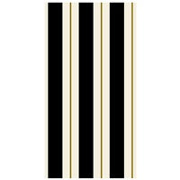 Napkins Guest Black & Gold Awning Stripe 16 pk