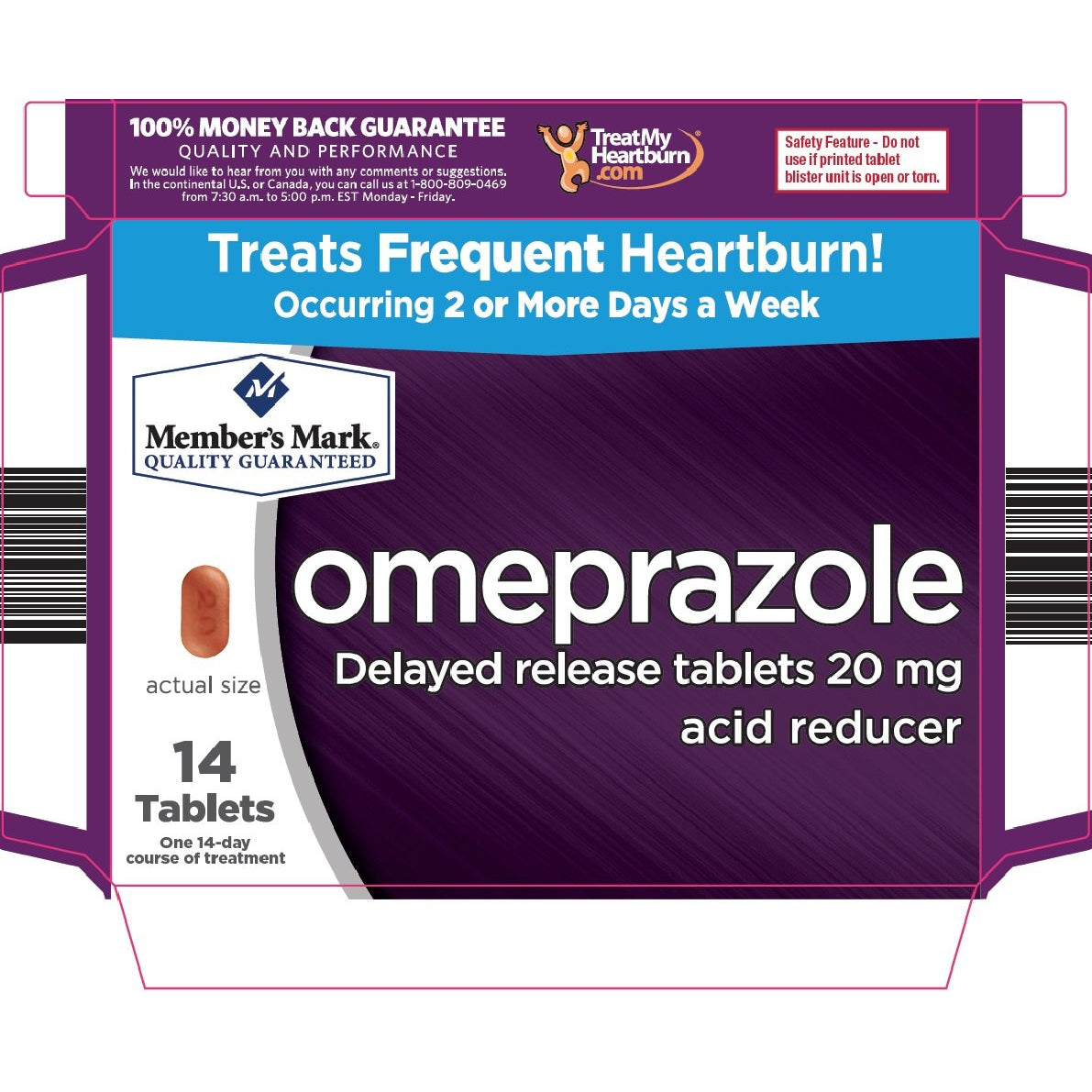 Members Mark Omeprazole 20 Mg 14 Ct