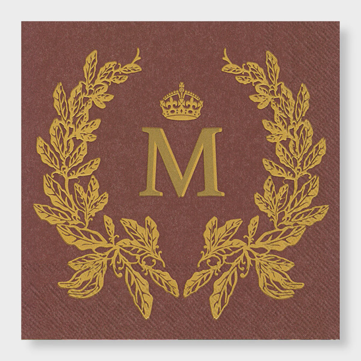 Manor Road Laurel Wreath Burnt Fig Lunch Napkins 20 pk