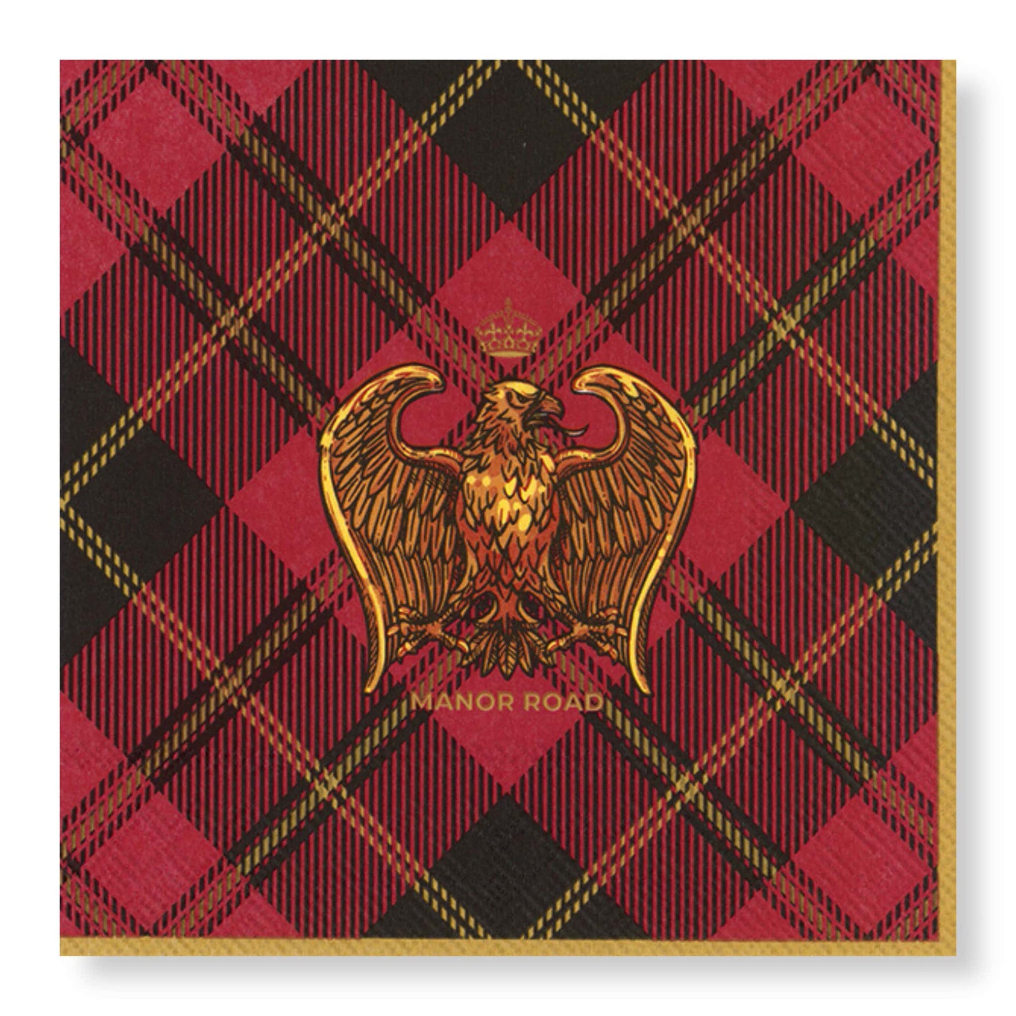 Manor Road Eagles on Tartan Luncheon Napkins 20Pk