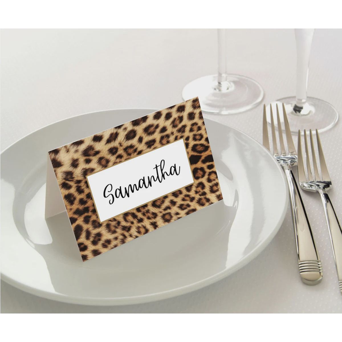 Place Cards Manor Road Leopard 45 pk