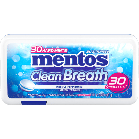 Mentos Clean Breath Sugar Free Peppermint, 0.74 Oz