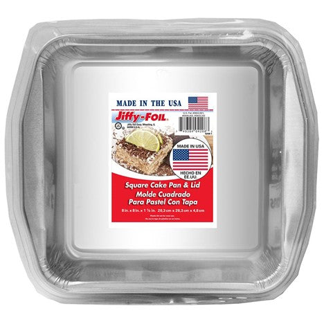 Foil 8X8 Square Cake Pan & Lid, 2 Ct