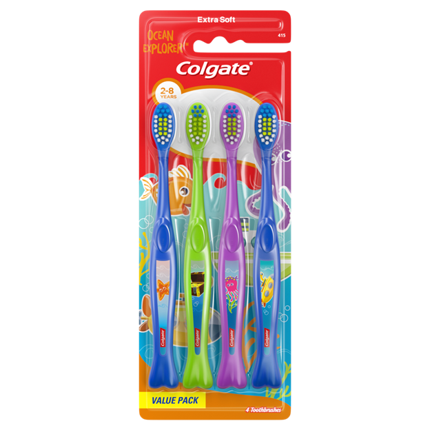 Colgate Extra Soft Ocean Explorer, 4 Ct, 2-8 Yrs, Toothbrushes