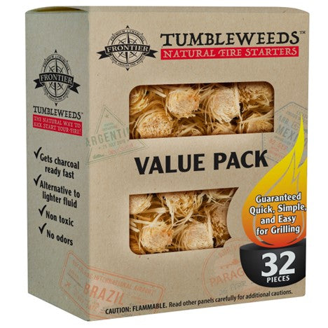 Frontier Tumbleweeds Natural Fire Starters Value Pack, 32 Ct