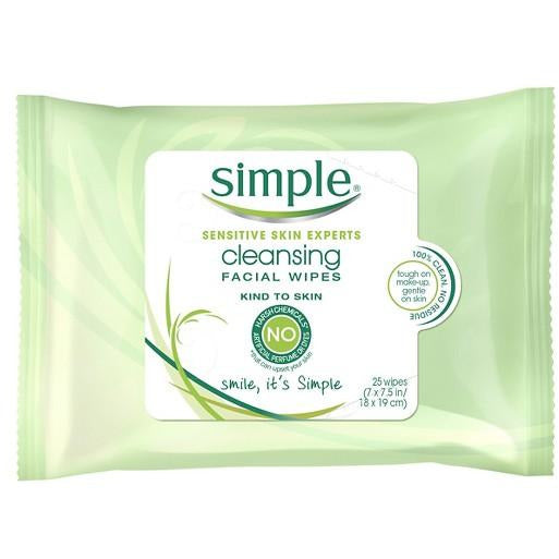 Simple Kind to Skin Cleansing Facial Wipes, 25 Ct