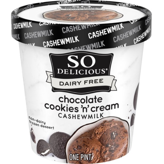 So Delicious Dairy Free Chocolate Cookies N Cream Cashewmilk Frozen Dessert, 1 Pt