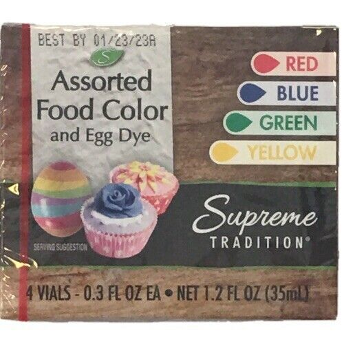 Supreme Tradition Assorted Food Color & Egg Dye, 4 Ct