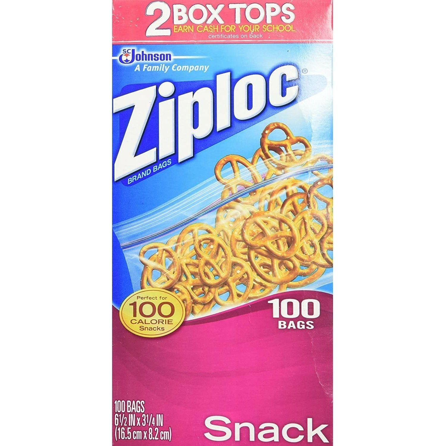 Ziploc Snack Size Bags, 100 Ct