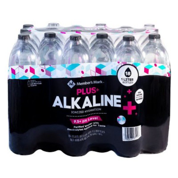 Member's Mark Plus +Alkaline Water, 1L, 18 Ct