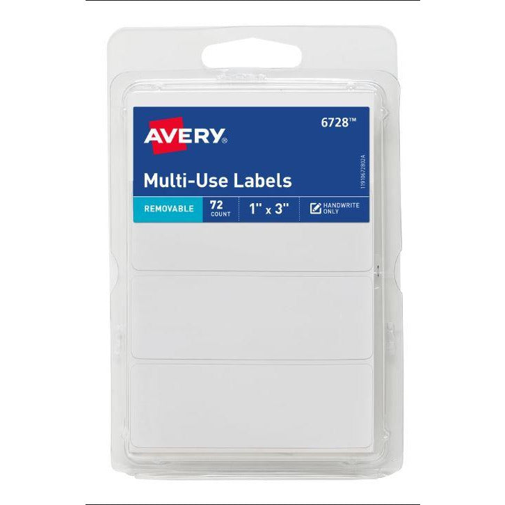 Avery Multi-Use Labels 1" x 3", 72 Ct