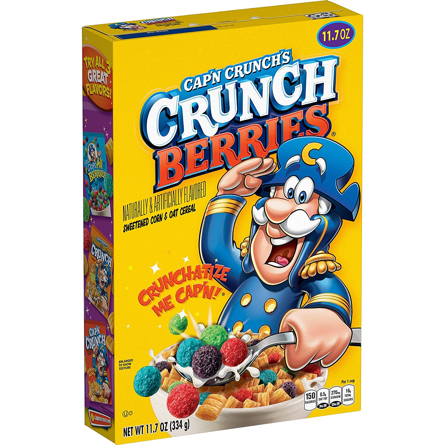 Cap'n Crunch Breakfast Cereal, Crunch Berries, 11.7 Oz
