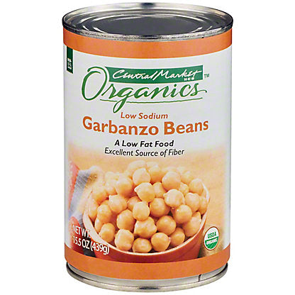 Central Market Organics Low Sodium Garbanzo Beans, 15.5 Oz