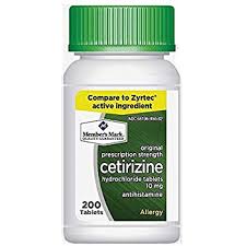 Member's Mark 10mg Cetirizine Hydrochloride Antihistamine (like Zyrtec) 200 Ct