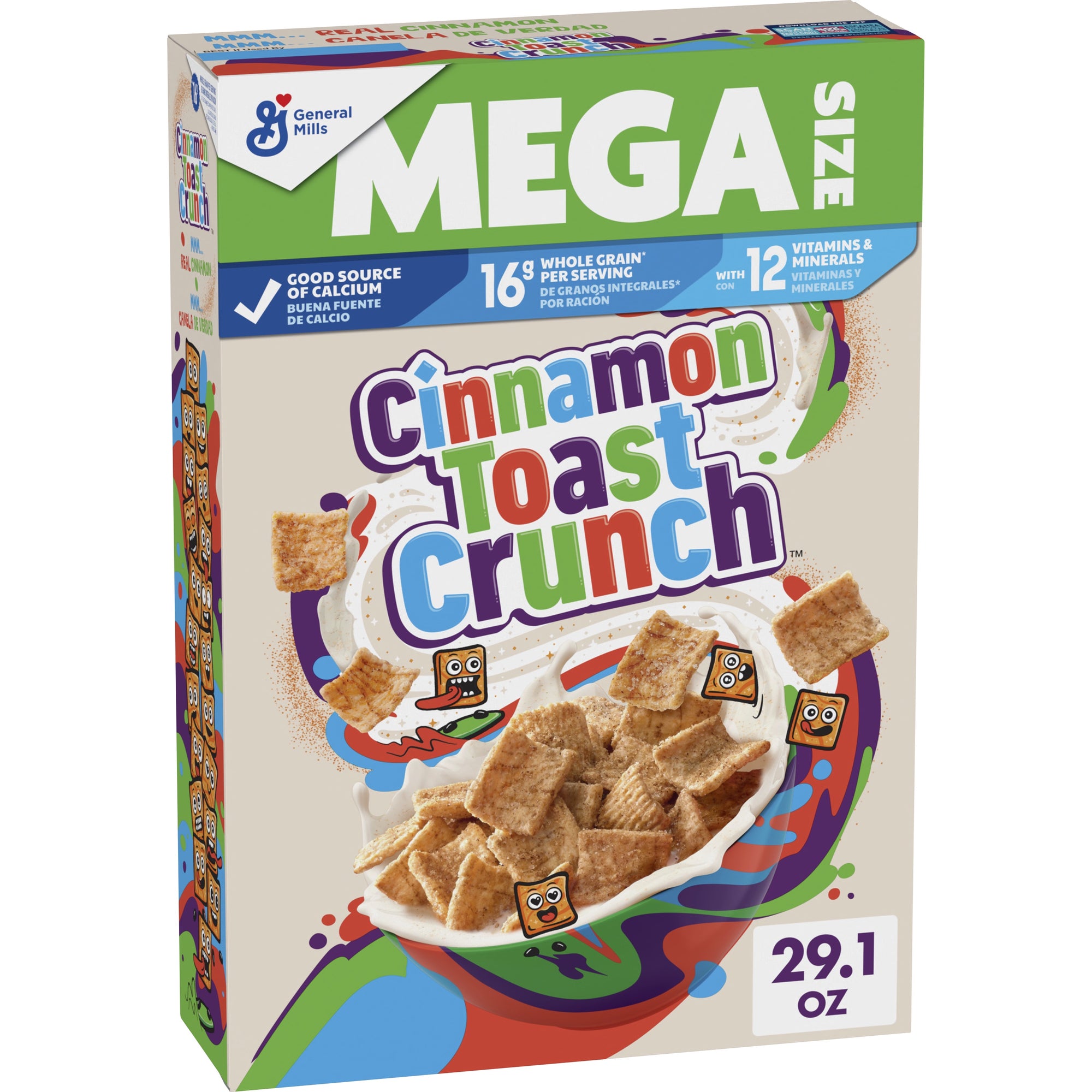 Cinnamon Toast Crunch Breakfast Cereal,  Mega Size, 29.1 Oz