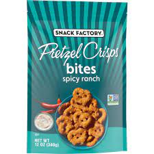 Snack Factory Pretzel Crisps Bites Spicy Ranch, 12 Oz