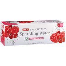 H‑E‑B Unsweetened Cranberry Raspberry Sparkling Water 12 oz Cans 12 pk