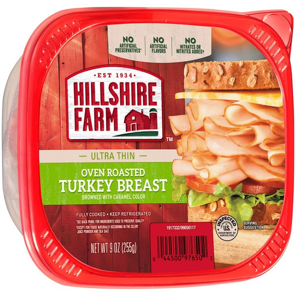 Hillshire Farm Ultra Thin Sliced Lunchmeat, Oven Roasted Turkey Breast, 9 Oz