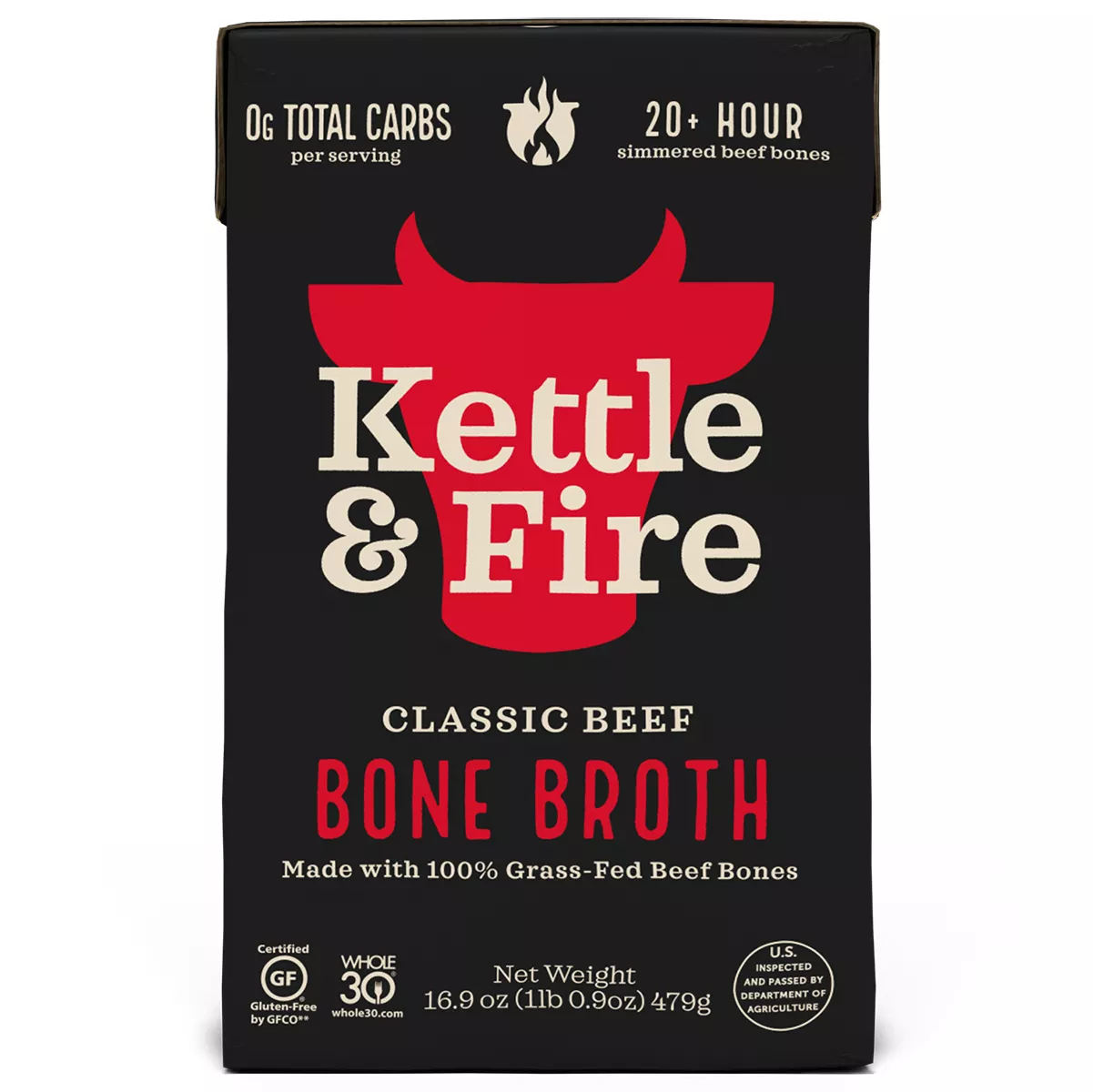 Kettle & Fire Classic Beef Bone Broth, 16.9 Oz