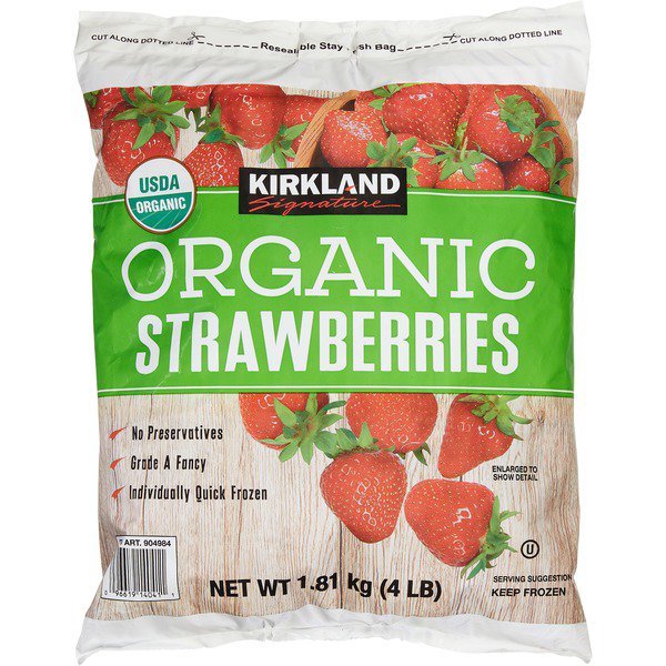Kirkland Signature Frozen Organic Strawberries, 4 Lb