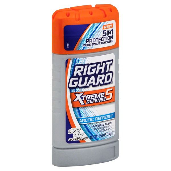 Right Guard Xtreme Defense 5 Arctic Refresh Invisible Solid, 2.6 Oz