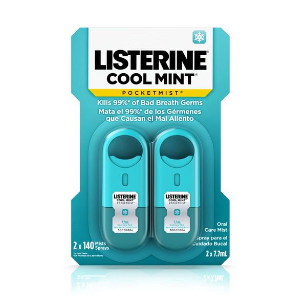 Listerine Pocketmist Cool Mint Oral Care Mist, 2 Ct