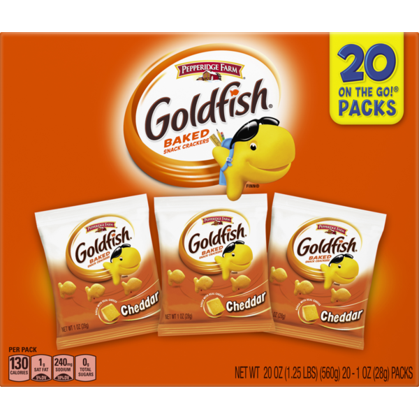 Pepperidge Farm Goldfish Cheddar Snack Packs, 20 Ct