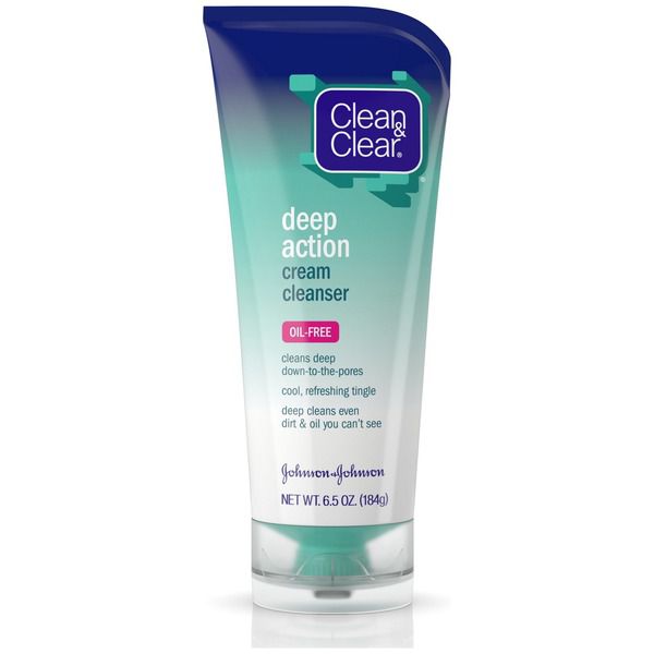 Clean & Clear Deep Action Cream Cleanser Sensitive Skin, 6.5 Oz