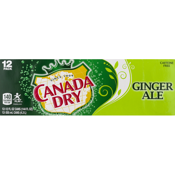 Canada Dry Ginger Ale Cans, 12 Fl Oz, 12 Pk