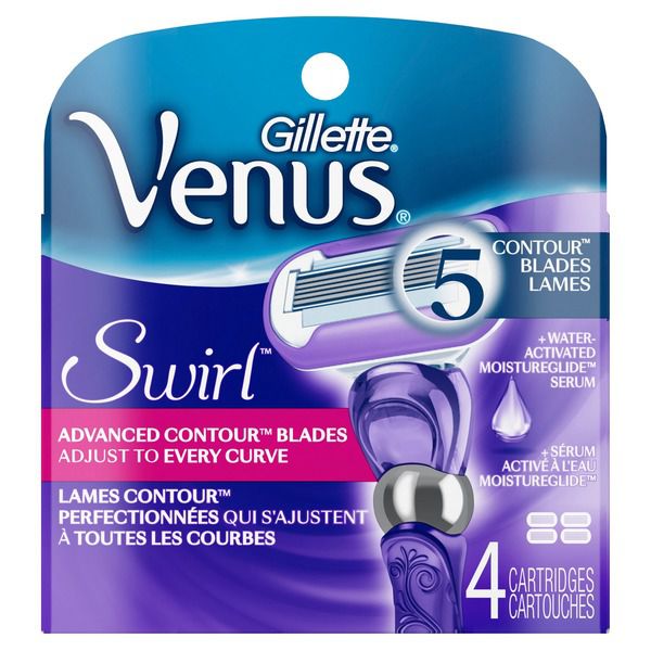Gillette Venus Swirl Women's Razor Blades, 4 Ct