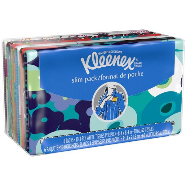 Kleenex Slim Pack Tissues, 10 Ct, 6 Pk