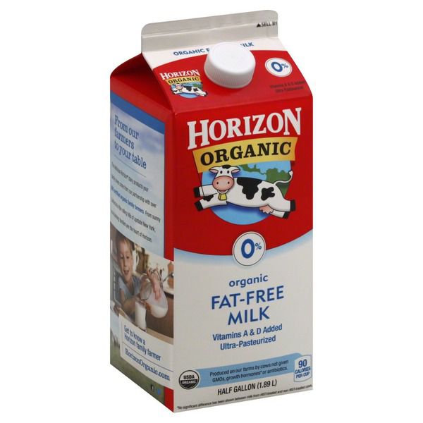 Horizon Organic Pasture Raised Fat-Free Milk, 1/2 Gal