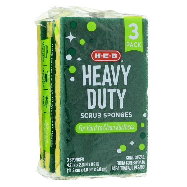 H-E-B Heavy Duty Scrub Sponges, 3 Pk