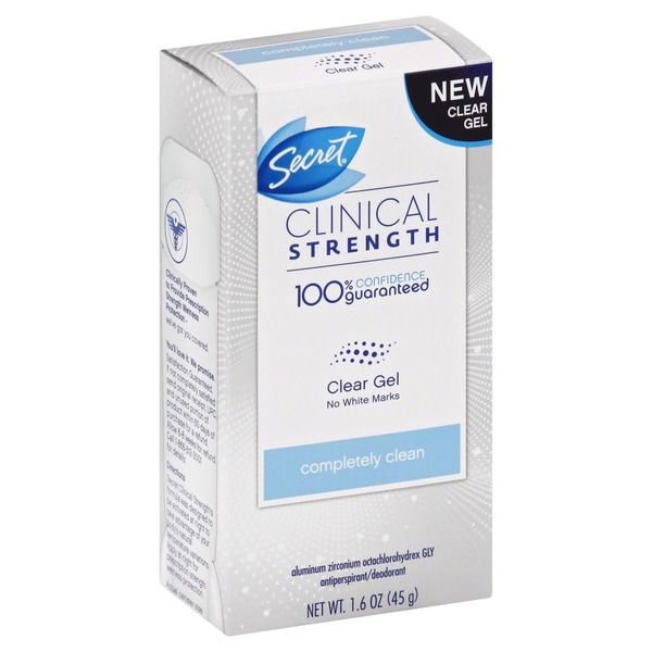 Secret Clinical Strength Clear Gel Completely Clean Antiperspirant/ Deodorant, 1.6 Oz