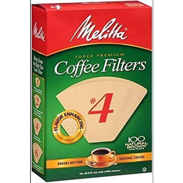 Melitta Coffee Filters Natural Brown #4 Cone, 100 C