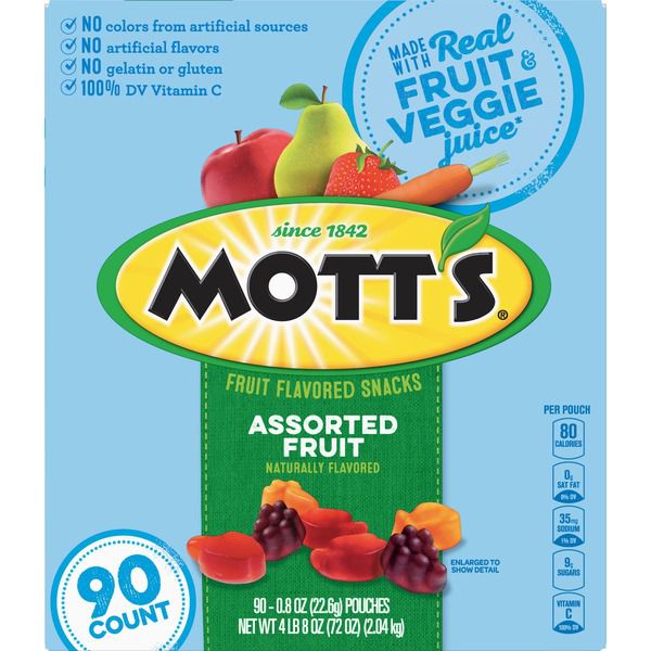 Mott's Medley Assorted Fruit Snacks, 0.8 Oz, 90 Ct