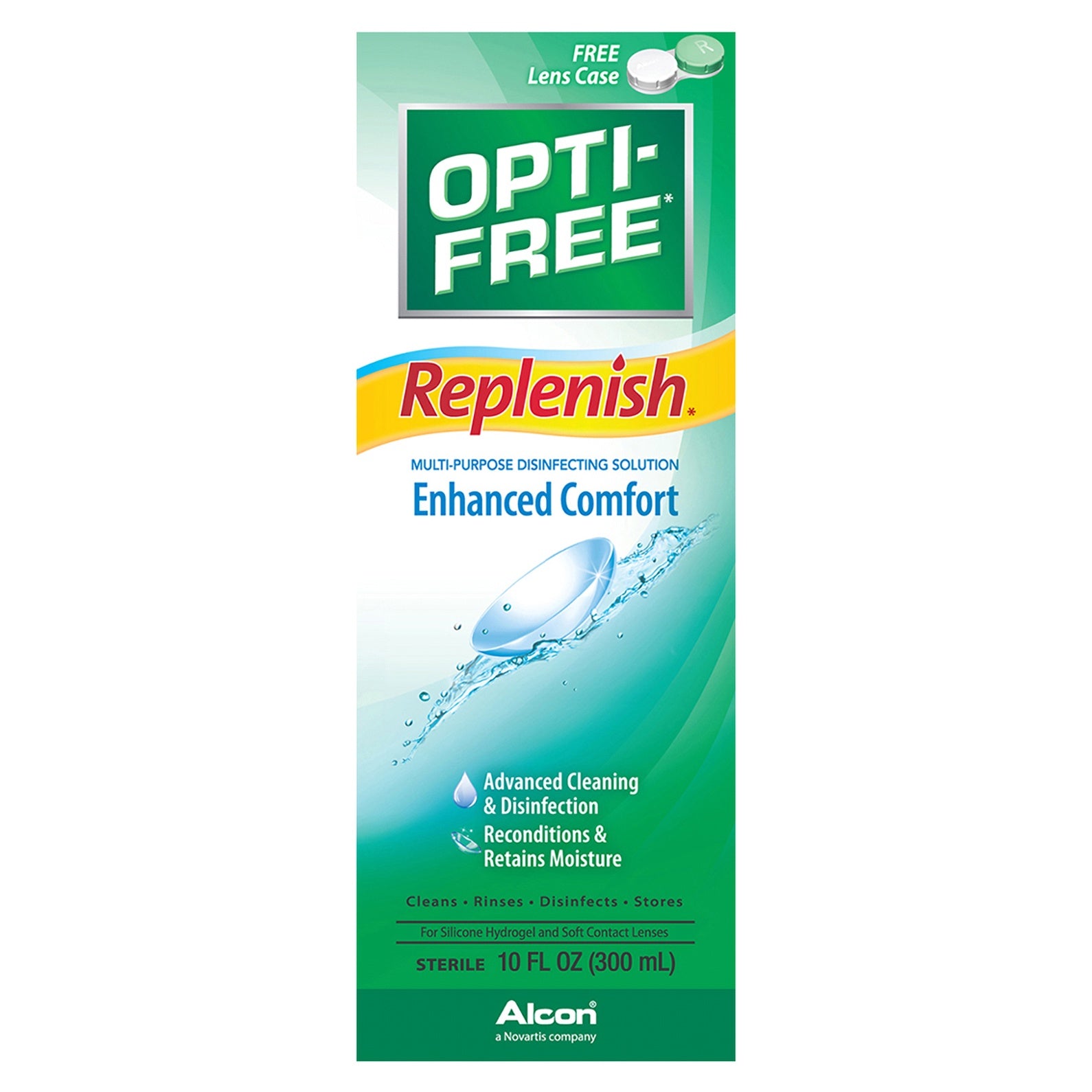 OPTI-FREE Replenish Disinfecting Contact Lens Liquid Solution, 10 Fl Oz