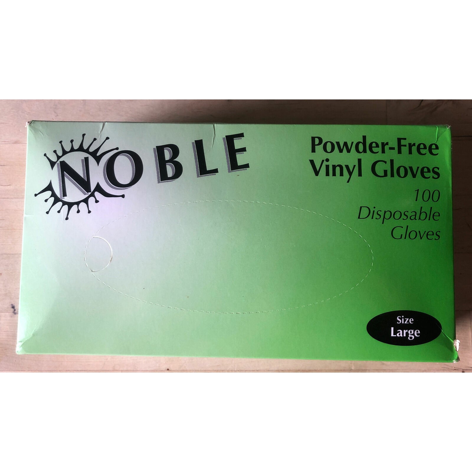 Noble  Powder Free Vinyl Gloves, 100 Ct